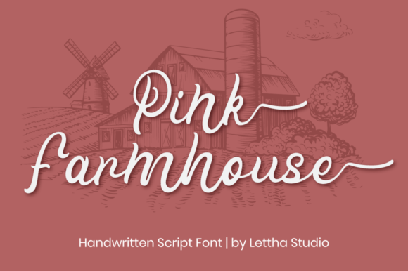 Pink Farmhouse Script Font for Elegant Branding